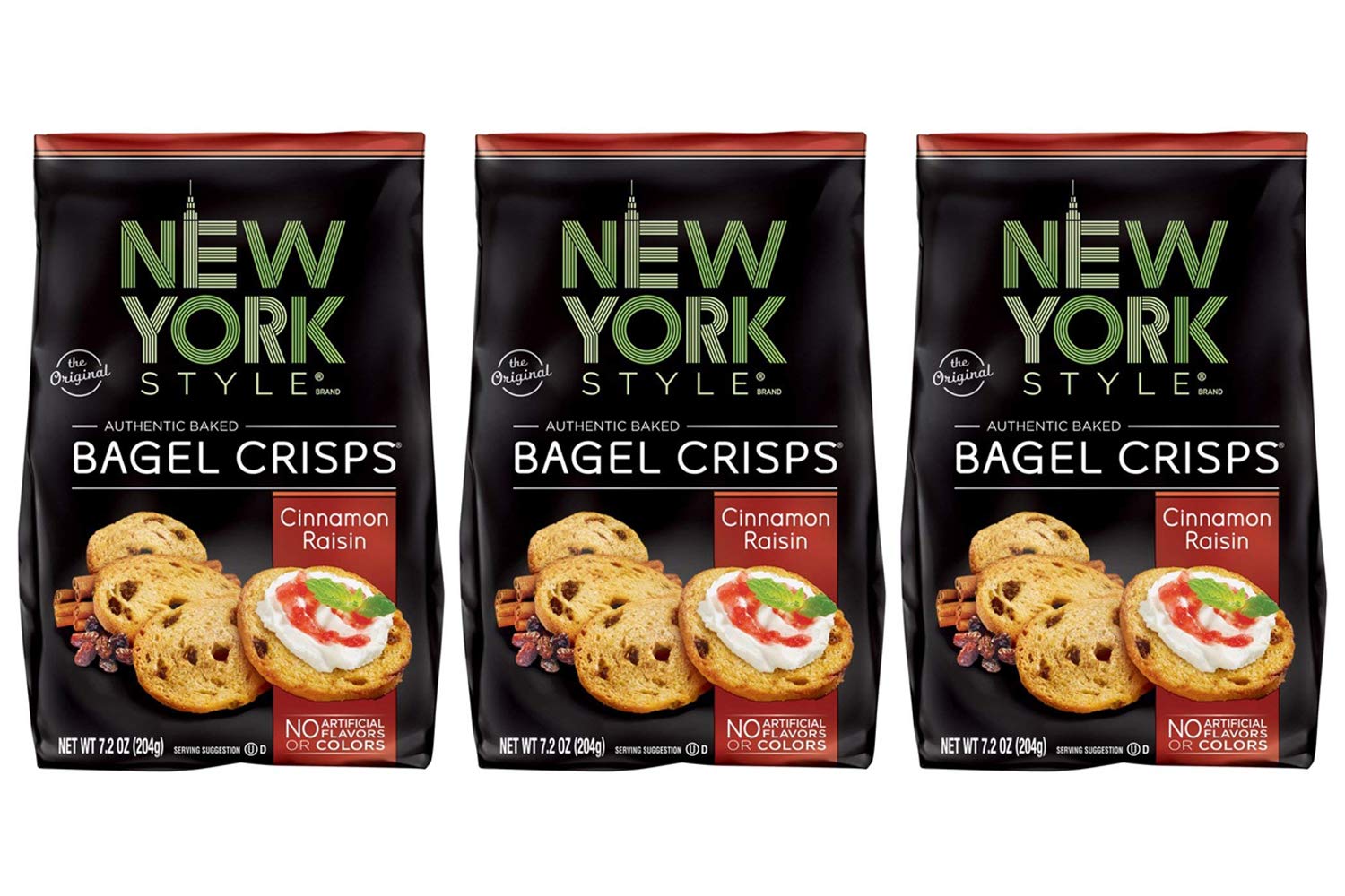Product image of New York Style Bagel Crisps Cinnamon Raisin Party Snacks 7.2 oz 7.2 oz Pack of 3